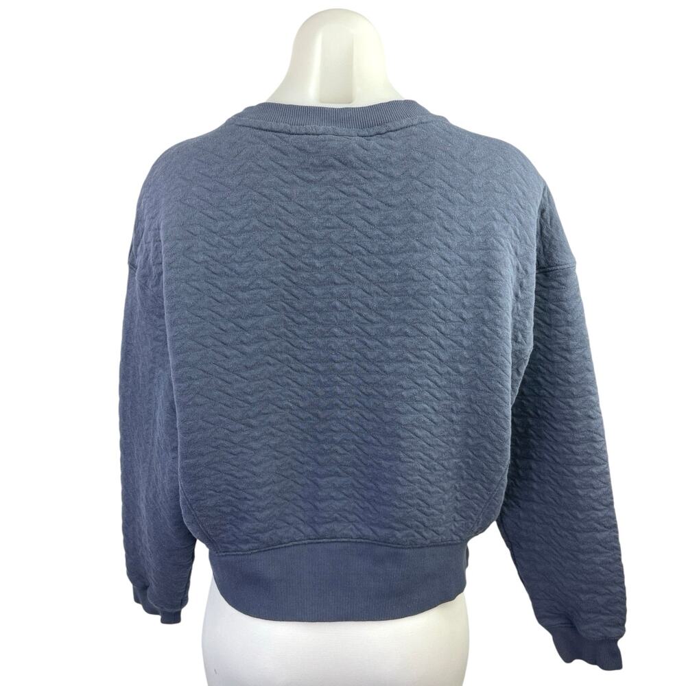 All In Motion Blue Crew Neck Quilted Crew Neck Pullover Sweatshirt Top Size S - Picture 2 of 4
